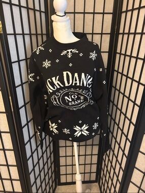 Jack Daniel’s Black Snowflake Graphic Crewneck Sweater
